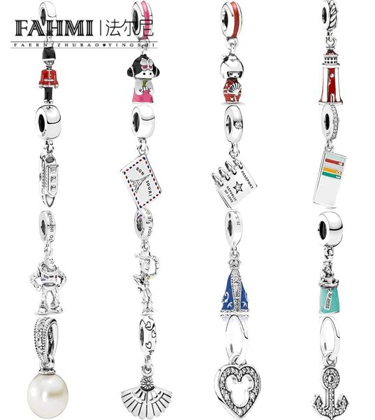 FAHMI 100 925 STERLING Silver Pearl Flutter Fan House House Doll Toy Soldier Passeport Passeport Ship Pendant Pendant 6451636