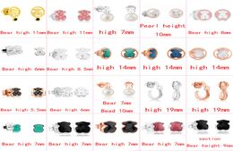 Fahmi 2022 925 sterling zilveren schattige beer oorbellen mode klassieke geperforeerde oorbellen sieraden fabrikant Whole9742942