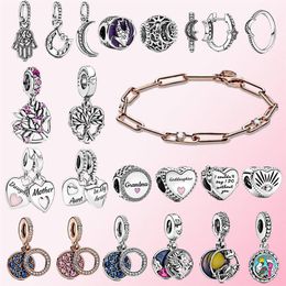 Fahmi 2022 hiver 925 colliers en argent mousseux croissant de lune coeur arbre généalogique breloque bague boucle d'oreille lien chaîne pierres Bracelet298Y