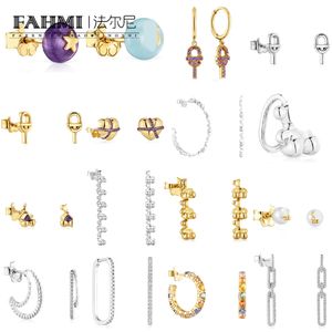 Fahmi 2024 nouvelles boucles d'oreilles à boucle d'oreille unique en forme de popsicle solide en forme d'ours en perles bleues cadeaux spéciaux pour mère femme enfants amoureux amis