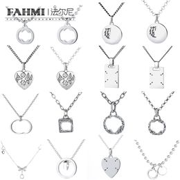 Fahmi Klassieke en elegante holle hartvormige ronde zwaluwprint gesp boog parel rechthoekige tag ketting Speciale cadeaus voor moeder vrouw kinderen minnaar vrienden