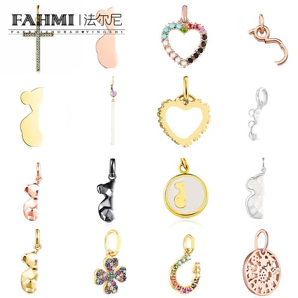 FAHMI – pendentif classique en forme de cœur, ours, étoile, lune, croix, cadeaux spéciaux pour mère, femme, enfants, amoureux, amis