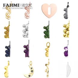 FAHMI Classique en forme de coeur vert plein diamant lune feuille or rose or argent pendentif Anniversaire, Fiançailles, Cadeau, Fête, Mariage Bon savoir-faire, qualité TOP