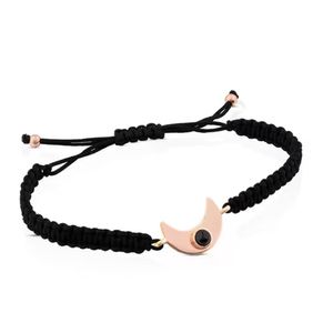 Fahmi Bracelet en corde noire avec boucle perlée exquise et élégante, anneau uni, corde rouge, double chaîne, cercle complet, bracelet en corde noire ouverte en forme de cœur