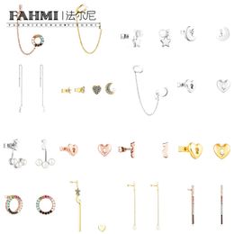 Fahmi À la mode et simple simple gland boucles d'oreilles simples lune étoile perle plein diamant ours boucles d'oreilles haute qualité marque 2023 nouveau en stock