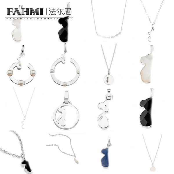 FAHMI À la mode haut de gamme rond creux bord de perle noir rond rose bleu pendentif en forme de coeur de haute qualité marque 2023 nouveau en stock