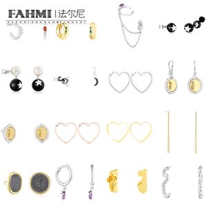 Fahmi Boucles d'oreilles en perles en forme de cœur de haute qualité avec pampilles en forme de fleur pour anniversaire, fiançailles, cadeau, fête, mariage. Cadeaux spéciaux pour mère, épouse, enfants, amis amoureux.