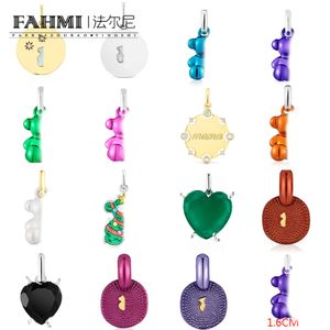 FAHMI Ours rond en forme de cœur léger, luxueux, vibrant et magnifique, plein de diamants et de perles, violet, rouge, vert, noir, violet, pendentif Bon savoir-faire, qualité supérieure