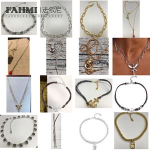Fahmi Tendance personnalisé boucle or argent match corde noire cercle complet diamant longue chaîne collier de perles cadeaux spéciaux pour mère femme enfants amoureux amis