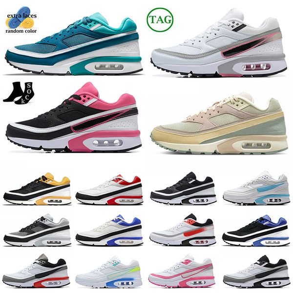 FAHSION Mens Diseñador de mujer OG BW 91 Carreras Tamaño 12 Classic Blanco Persa Violeta Deportes Rojo Lyon Marina Jogging Athletic Runner