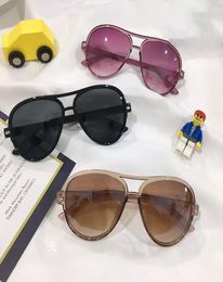 Mode miroir enfants lunettes de soleil enfants dégradé coloré rose crème solaire UV400 filles garçons bébé lunettes de soleil 7632941