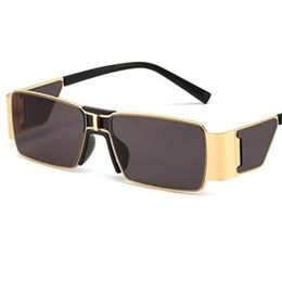 Mode-Sonnenbrille, Unisex, rechteckig, Retro-Anti-UV-Brille, Schlichtheit, ornamentaler Legierungsrahmen, Schutzbrille