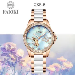 Faioki Modieus en luxe dames mechanisch horloge met ETA-beweging Butterfly Design