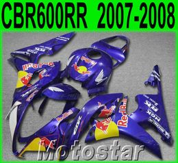 Envío gratis kit de cuerpo de carenado para moldeo por inyección HONDA CBR600RR 2007 2008 carenados CBR 600RR F5 07 08 conjunto de moto amarillo azul FG31