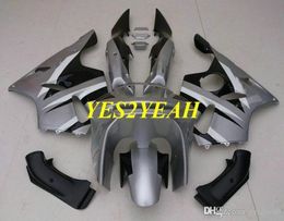 Kuiken Body Kit voor Kawasaki Ninja ZX6R 636 94 95 96 97 ZX 6R 1994 1997 Silver Black Backings Carrosserie + Geschenken KS05