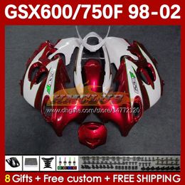 Carenado para SUZUKI KATANA GSXF 600 750 CC 600CC GSXF600 GSXF-750 169No.88 GSX750F GSX600F 750CC 1998 1999 2000 2001 2002 GSXF750 GSXF-600 98 99 00 01 02 Cuerpo blanco rojo b lk