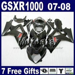 Gratis verzending Fairing Kit voor 07 08 GSXR 1000 SUZUKI GSXR1000 2007 GSX-R1000 2008 ALL BLACK CLOSYWARK VALEN K7 FD23 + SEAT COWLE