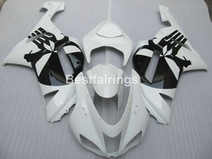 Kit de carénage pour Kawasaki Ninja ZX6R 2007 2008 carénages de carrosserie blanc noir ZX6R 07 08 MA03