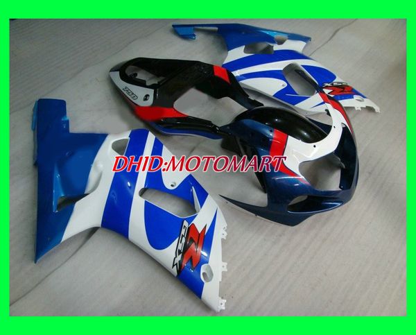 Kit de carenado para SUZUKI GSXR600 750 GSXR 600 K1 01 02 03 GSXR 750 2001 2002 2003 Juego de carenados azul blanco superior SX80