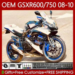 Injectie OEM voor Suzuki GSXR 600 750 CC GSXR-750 K8 GSXR-600 600CC 750CC 08-10 Lichaam 88NO.109 GSX-R600 GSXR750 08 09 10 GSXR600 GSX-R750 2009 2009 2010 Verkrijgen Blauw Zilverachtig