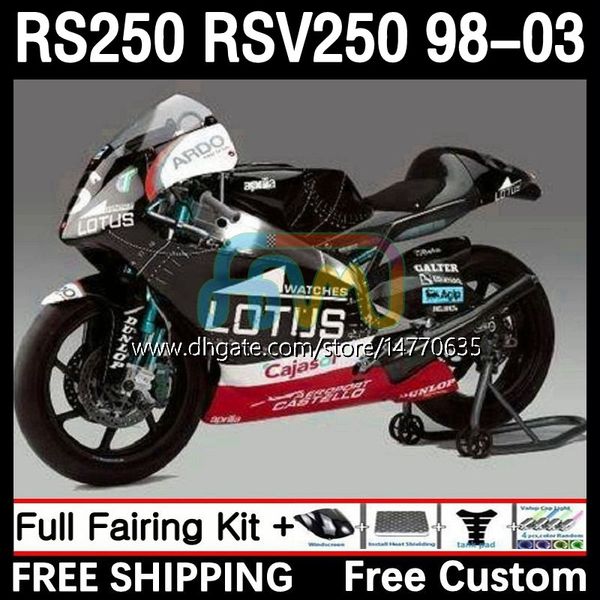 Carenados y tapa del tanque para Aprilia RSV RS 250 RSV-250 RS-250 RSV250 98-03 4DH.89 RS250 RR RS250R 98 99 00 01 02 03 RSV250RR 1998 1999 2000 2001 2002 2003 Cuerpo negro rojo