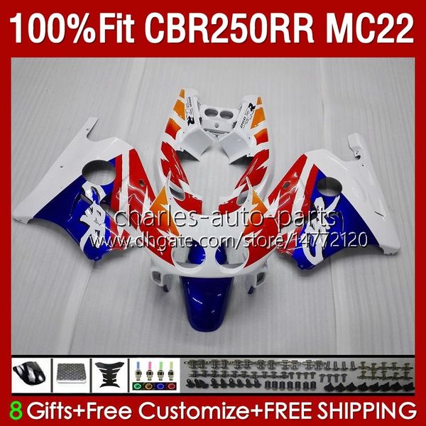 Carénages Pour HONDA CBR250 CBR 250RR 250 RR CC Rouge bleu 250CC 1990 1991 1993 1994 1996 1997 1998 1999 131No.139 CBR250RR MC22 90 91 92 93 94 95 96 97 98 99 Corps d'injection