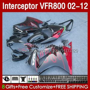 Verkleidungen für HONDA Interceptor VFR800 VFR 800 RR CC 800RR Red Flames VFR800RR 02 03 04 05 06 07 Karosserie 129No.82 800CC 2002 2008 2009 2010 2011 2012 VFR-800 02-12 Karosserie