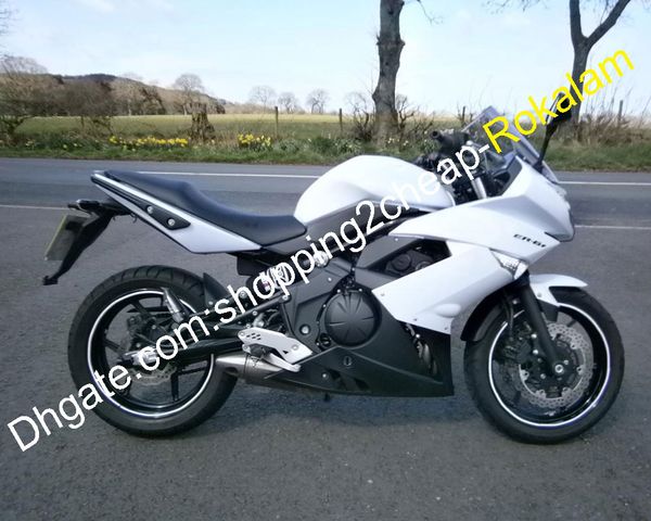 Carenados para Kawasaki Shell Ninja 650R ER6F ER-6F ER 6F Blanco Negro Carrocería Aftermarket Carenado Kit 2009 2010 2011