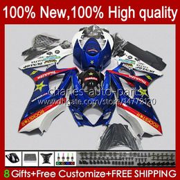 Verkleiningen voor Suzuki GSXR-1000 GSXR 1000 cc GSXR1000 2007 2008 Carrosserie 48NO.138 GSXR1000CC Blauw Rood GSX R1000 2007-2008 K7 1000CC GSX-R1000 07 08 Motorfietslichaam