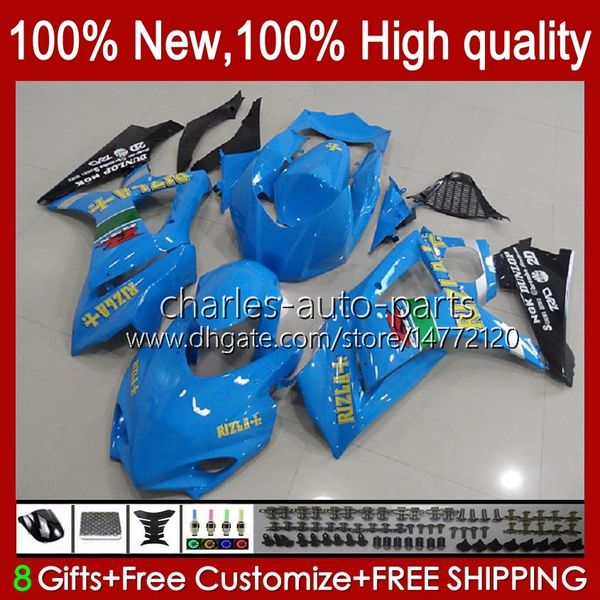 Carenados para SUZUKI GSXR-1000 GSXR 1000 CC GSXR1000 2007 2008 Carrocería 48No.140 GSXR1000CC GSX R1000 2007-2008 K7 1000CC GSX-R1000 07 08 Carrocería de motocicleta RIZLA azul