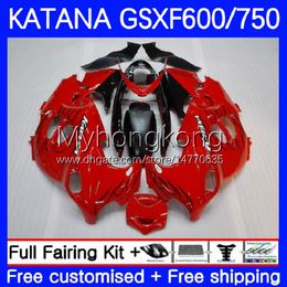 Fairings pour Suzuki Katana GSX600F GSXF750 GSXF 600 750 CC GSXF-600 18NO.10 GSX750F 600CC 750CC FLAMES NOIR