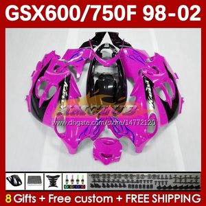 Corps noir rose pour SUZUKI GSXF750 GSXF600 KATANA GSXF 600 750 CC 600CC 750CC 1998 1999 2000 2001 2002 169No.65 GSX750F GSXF-600 GSXF-750 GSX600F 98 99 00 01 02 Carénage