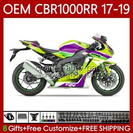 Groene Paars Kit voor Honda CBR1000 CBR 1000 RR CC 2017-2019 Carrosserie 75NO.116 CBR 1000RR 1000CC 2017 2018 2019 CBR1000CC CBR1000RR 17 18 19 Injectie OEM-lichaam