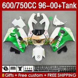 Carénage vert blanc réservoir pour SUZUKI SRAD GSXR 600 750 CC GSXR600 96 97 98 99 00 Corps 156No.59 GSXR750 600CC GSXR-600 1996 1997 1998 1999 2000 GSX-R750 750CC 96-00 Carénage