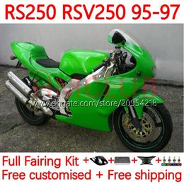 Kit de carenados para Aprilia RSV250RR RS-250 RSV250 RS RSV 250 RSV-250 95-97 158NO.7 RS250RR RS250 RR 1995 1996 1997 RSV250R RS250R 95 96 97 Motores Bodys Glossy Green Green