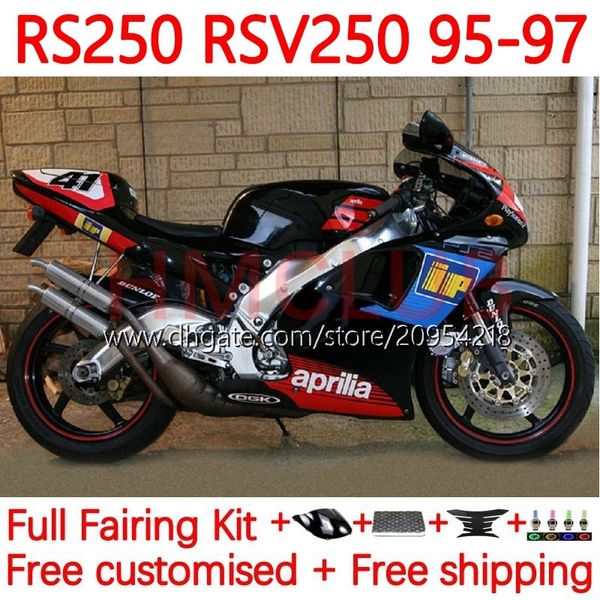 Kit de carénage pour Aprilia RSV250RR RS-250 RSV250 RS RSV 250 RSV-250 95-97 158No.18 RS250RR RS250 RR 1995 1996 1997 RSV250R RS250R 95 96 97 Bodys de moto chaud noir rouge