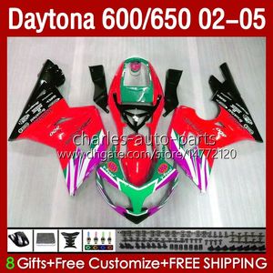 Verkortingsset voor Daytona 650 600 CC 02 03 04 05 Carrosserie 132NO.79 Cowling Daytona 600 Daytona650 2002 2003 2004 2005 Lichtrood Daytona600 02-05 ABS Motorfietslichaam