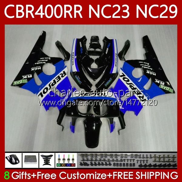 Kit de carenados para HONDA CBR 400 RR CC 400CC NC23 1988 1989 1990 1991 1992 1993 Cuerpo 65No.95 CBR400RR CBR400 RR 88-99 NC29 CBR 400RR 88 89 90 91 92 93 Repsol azul OEM Carrocería