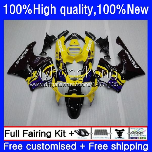 Kit de carenados para HONDA CBR 893RR 900RR 893 900 CC CBR900RR 89-93 Bodys 36No.6 CBR893RR Amarillo negro 89 90 91 92 93 CBR900 CBR893 RR 1989 1990 1991 1992 1993 Carrocería OEM