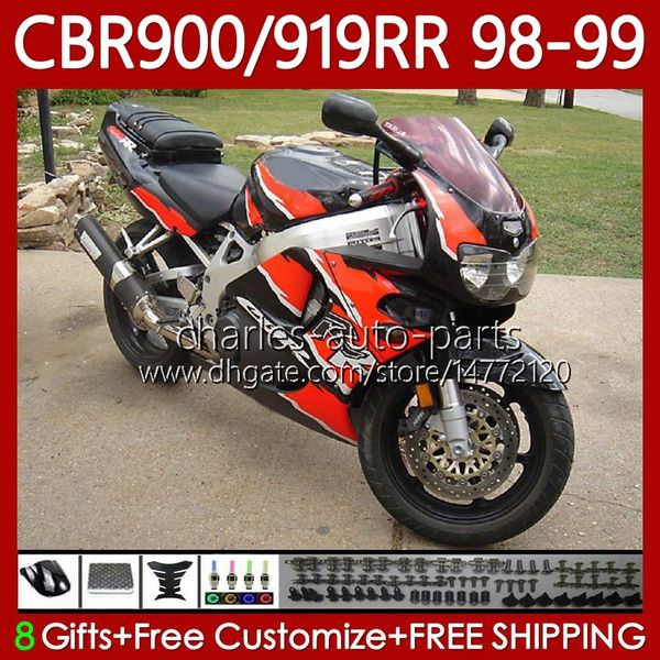 Kit de carenados para HONDA CBR 919RR 900RR 900CC 919CC CBR919 CBR900 RR CBR919RR 98 99 Cuerpo 127No.53 CBR 900 919 RR CC 1998 1999 CBR900RR 1998-1999 OEM Carrocería Color brillante