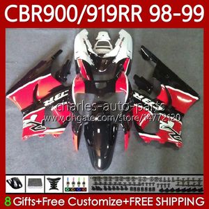 Verklei Kit voor HONDA CBR 919RR 900RR RODE ZWART HOT 900CC 919CC CBR919 CBR900 RR CBR919RR 98 99 Body 127NO.55 CBR 900 919 RR CC 1998 1999 CBR900RR 1998-1999 OEM-carrosserie