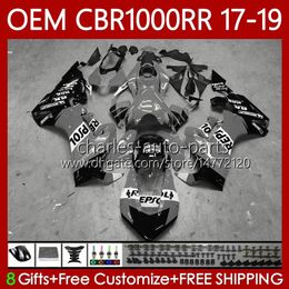 Kit de carenados para HONDA CBR1000 CBR 1000 RR CC 2017-2019 Carrocería 75No.142 CBR 1000RR 1000CC 2017 2018 2019 Gris Repsol CBR1000CC CBR1000RR 17 18 19 Inyección OEM Cuerpo