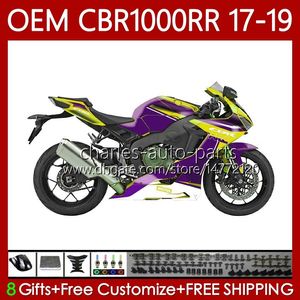 Kit de carénages pour HONDA CBR1000 CBR 1000 RR CC 2017-2019 Carrosserie 75No.121 CBR 1000RR 1000CC Violet foncé 2017 2018 2019 CBR1000CC CBR1000RR 17 18 19 Injection OEM Body