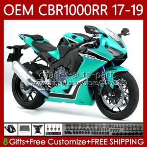 Verkortingsset voor Honda CBR1000 CBR 1000 RR CC 2017-2019 Carrosserie 75NO.126 CBR 1000RR 1000CC 2017 2018 2019 CBR1000CC CBR1000RR 17 18 19 Injectie Cyaan Zwart OEM-lichaam