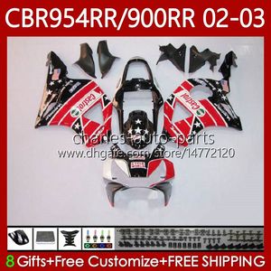 Verkortingsset voor Honda CBR954 CBR900 RR CBR 900 954 RR CC CBR954RR 02 03 Carrosserie 61NO.91 CBR Rood Zwart 954RR 900RR 900CC 2002 2003 CBR954-RR CBR900RR 02-03 OEM-lichaam