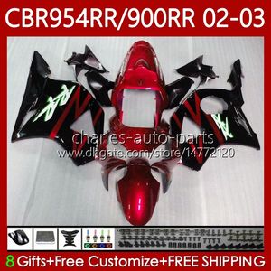 Kit de carénages pour HONDA CBR954 Métal rouge CBR900 RR CBR 900 954 RR CC CBR954RR 02 03 Carrosserie 61No.101 CBR 954RR 900RR 900CC 2002 2003 CBR954-RR CBR900RR 02-03 Corps OEM