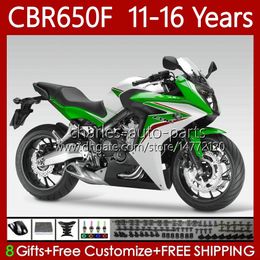 Stroomlijnkappen Kit Voor HONDA Groen wit CBR-650F CBR 650F 2011 2012 2013 2014 2015 2016 Body 73No.64 CBR-650 CBR 650 CBR650 F 2011-2016 650CC CBR650F 11 12 13 14 15 16 Carrosserie