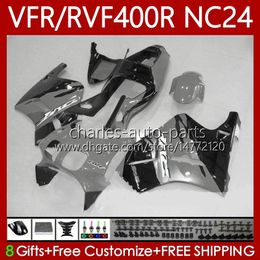 Backings Kit voor Honda RVF VFR 400 VFR400 R 400RR 87-88 Body 78NO.129 VFR400R RVF400R NC24 V4 RVF400 R 1987 1988 VFR 400R VFR400RR 87 88 Motorfiets Carrosserie Grijs Zwart