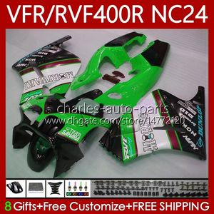 Kit de carénage pour HONDA RVF VFR 400 VFR400 R 400RR 87-88 Corps 78No.153 VFR400R RVF400R NC24 V4 RVF400 R 1987 Vert noir 1988 VFR 400R VFR400RR 87 88 Carrosserie de moto