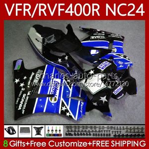 Kit de carenados para HONDA RVF VFR 400 VFR400 R 400RR 87-88 Cuerpo 78No.157 VFR400R RVF400R NC24 V4 RVF400 R 1987 1988 VFR azul negro 400R VFR400RR 87 88 Carrocería de motocicleta